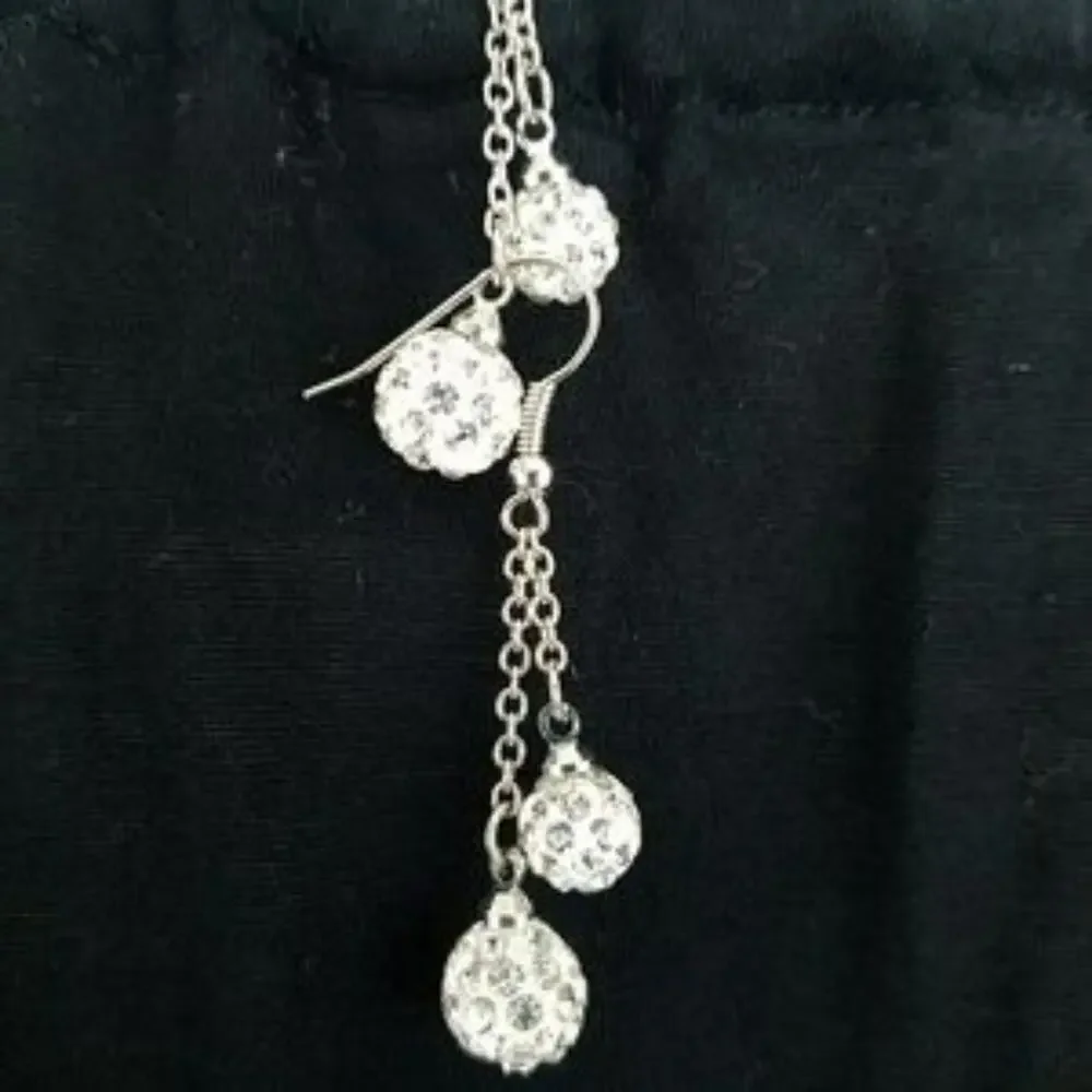 NEW Crystal Elements Fashion Sterling Silver Plated Dangle Earrings